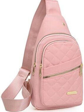 Women's Crossbody Bag Waist Bag Chest Bag and Fashion Crossbody Pink